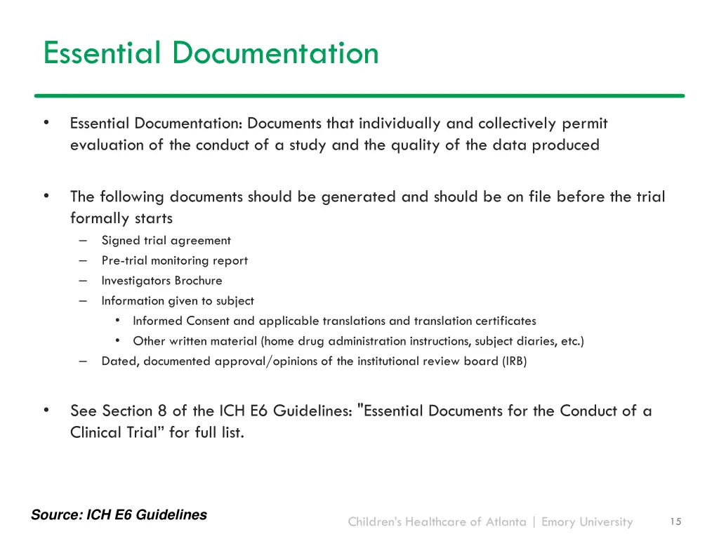 essential documentation
