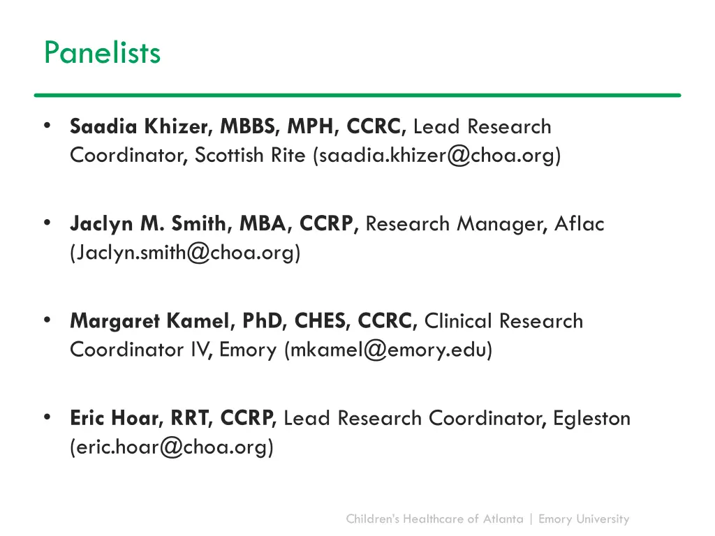panelists