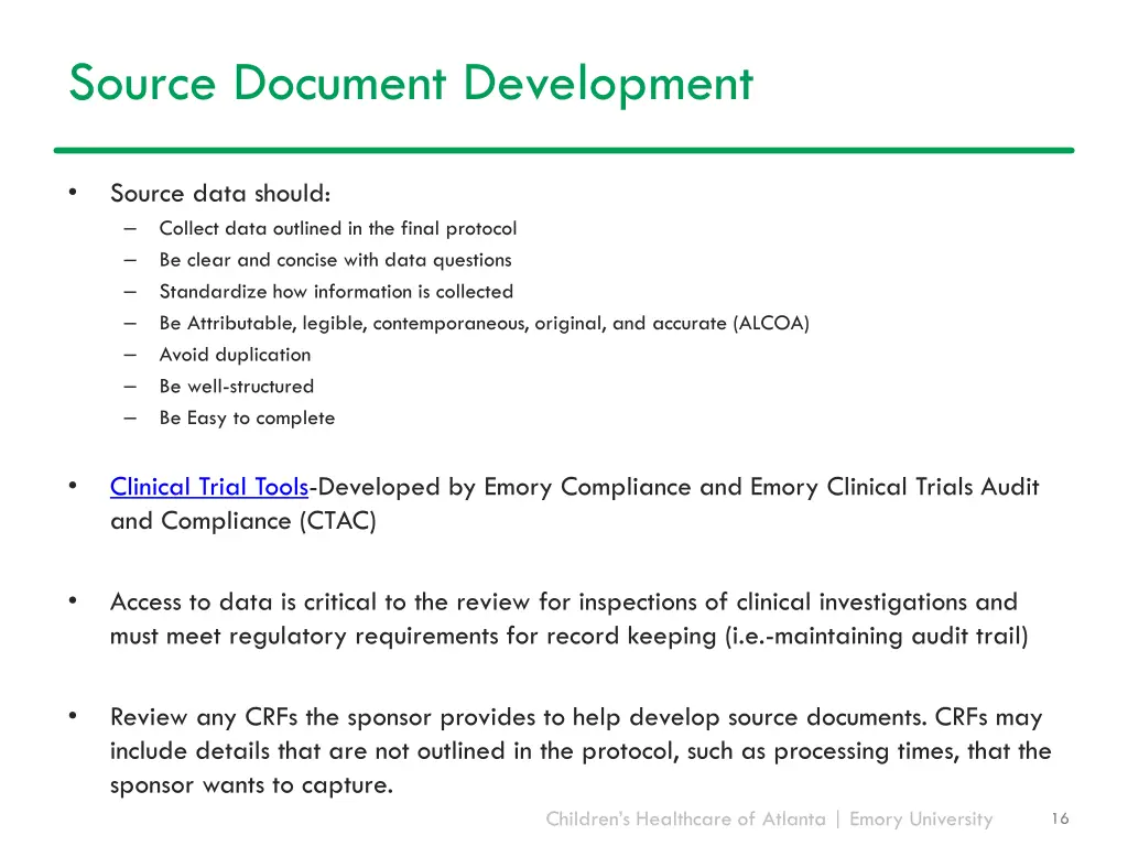 source document development