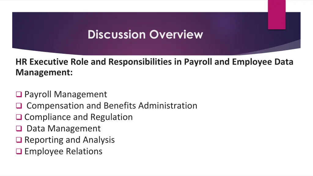 discussion overview