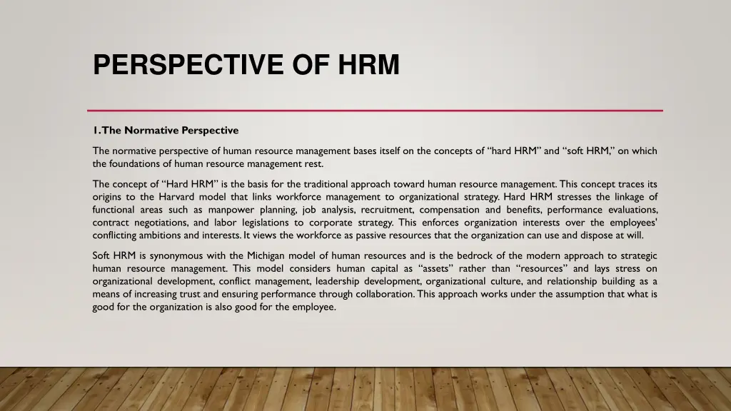 perspective of hrm