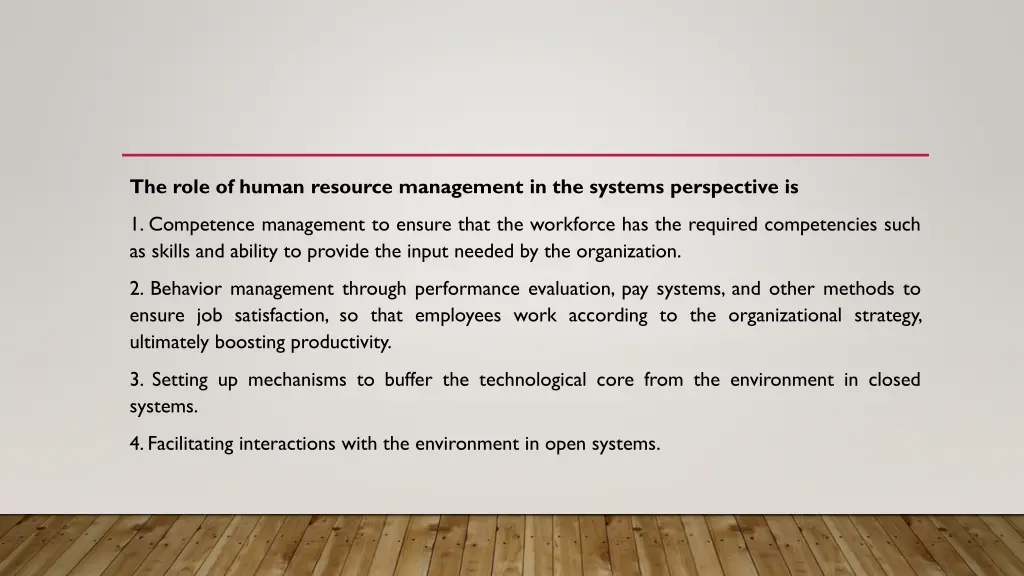 the role of human resource management