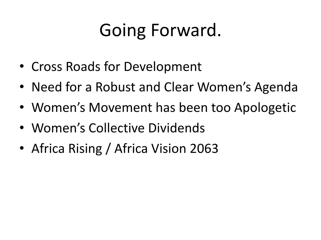 going forward