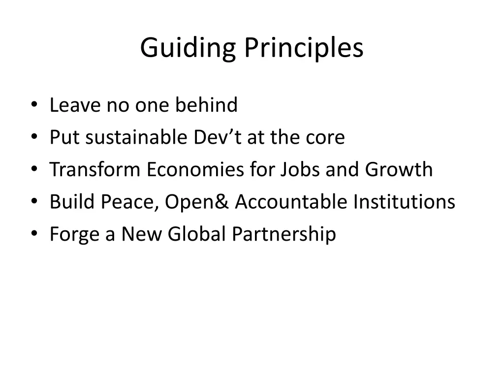 guiding principles