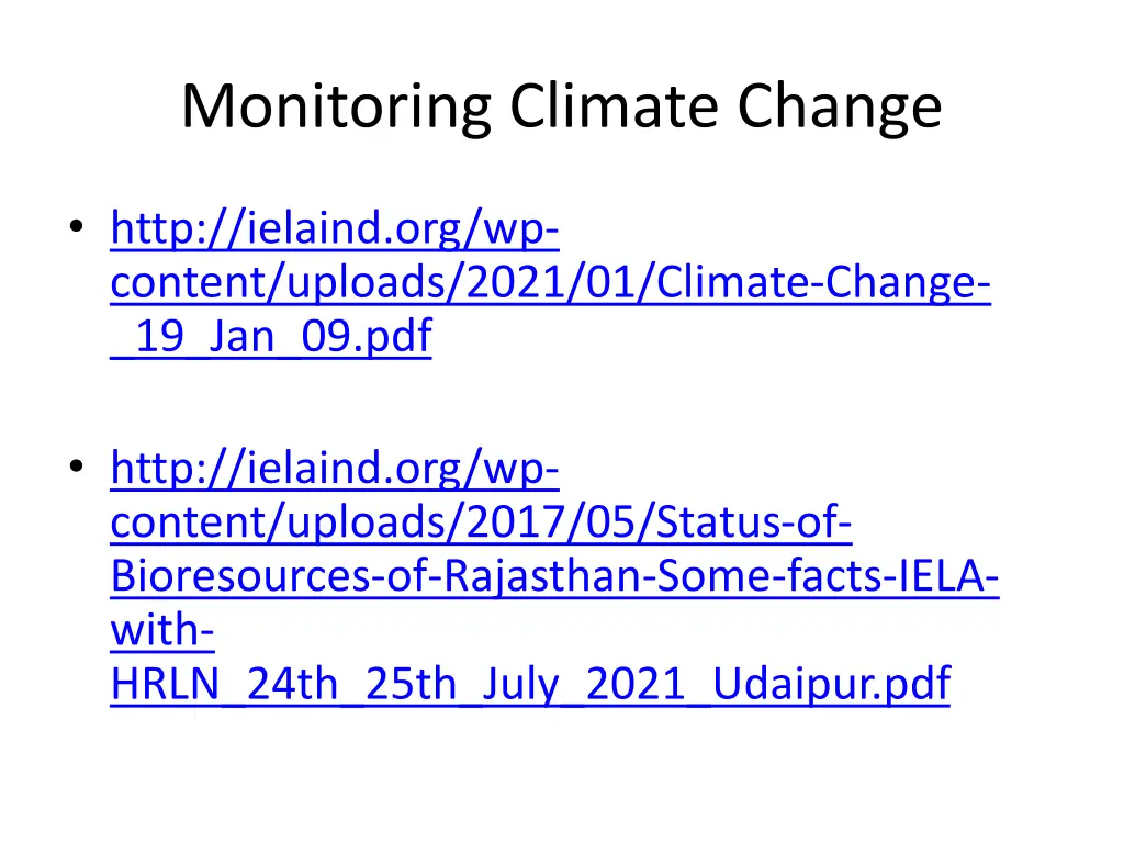 monitoring climate change
