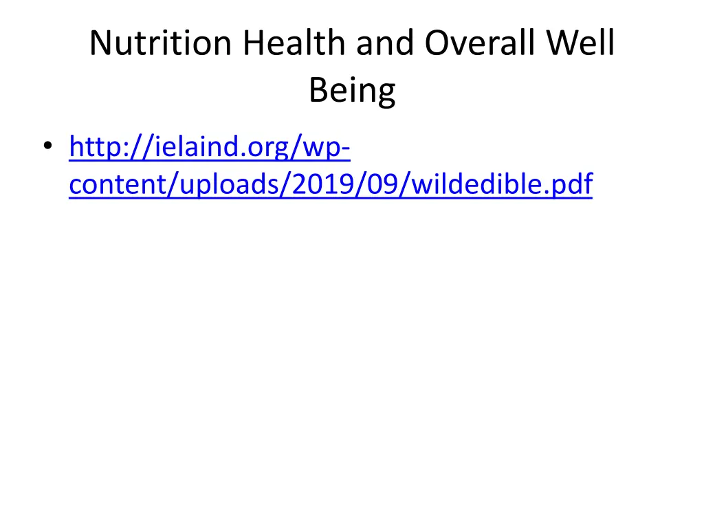 nutrition health and overall well being