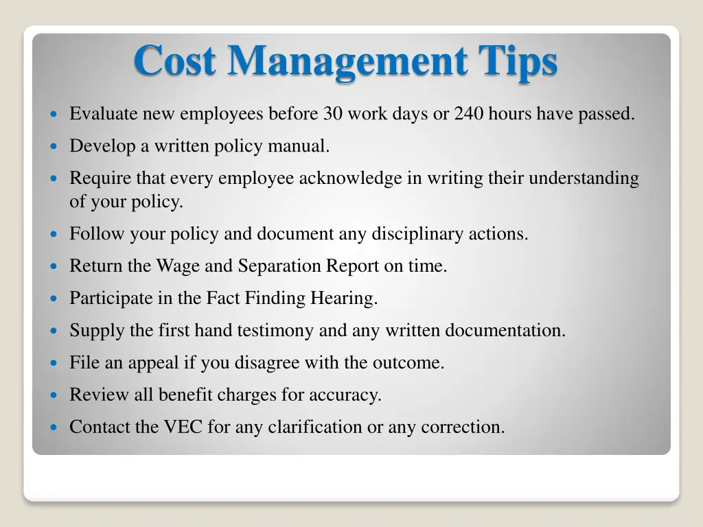 cost management tips