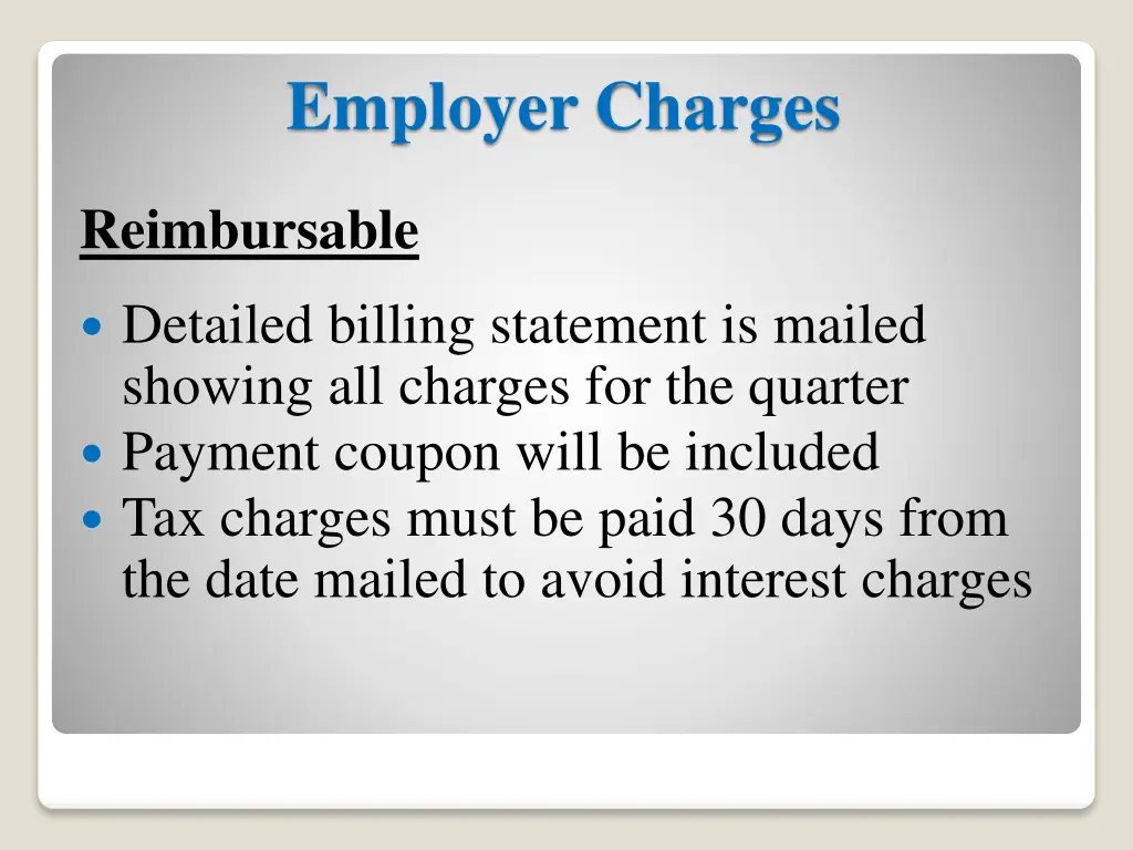 employer charges