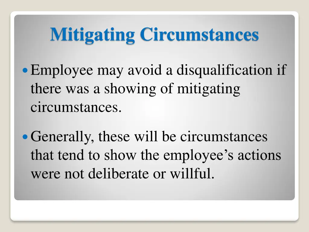 mitigating circumstances