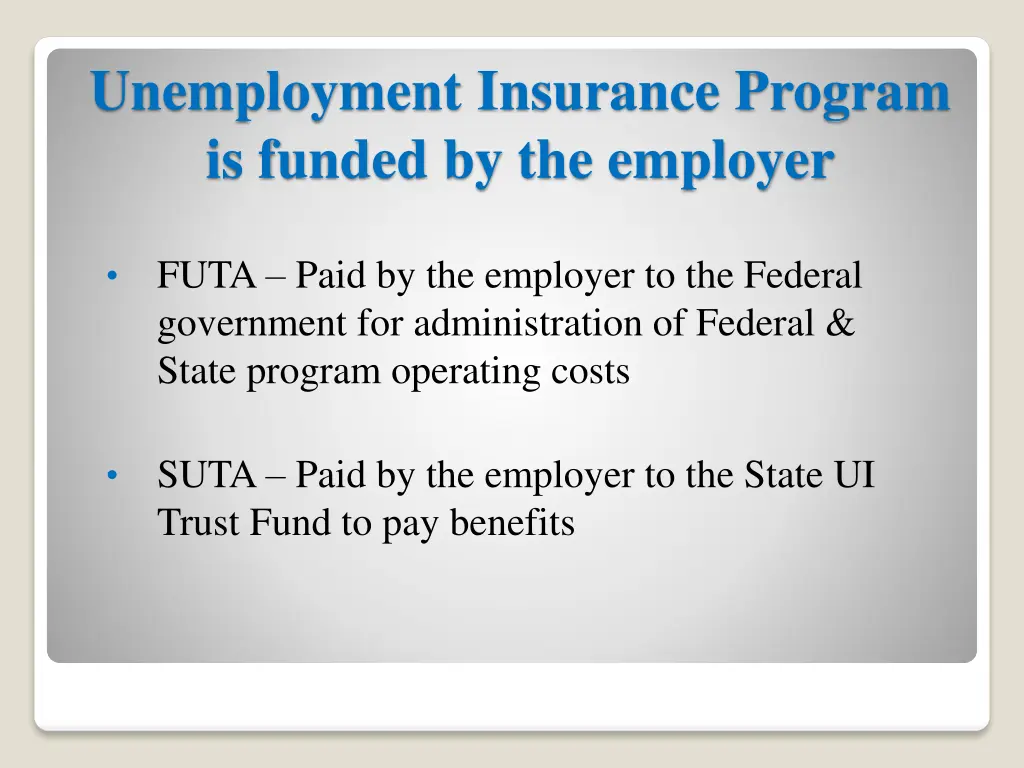 unemployment insurance program is funded