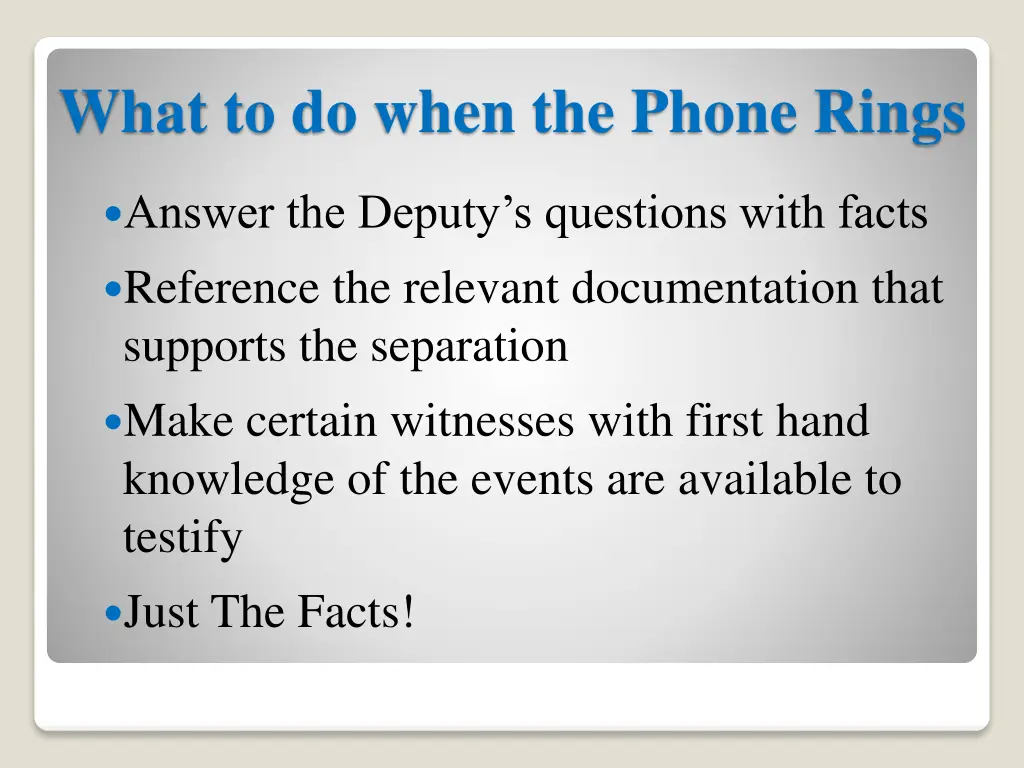 what to do when the phone rings
