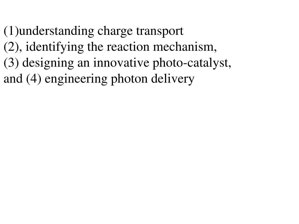 1 understanding charge transport 2 identifying