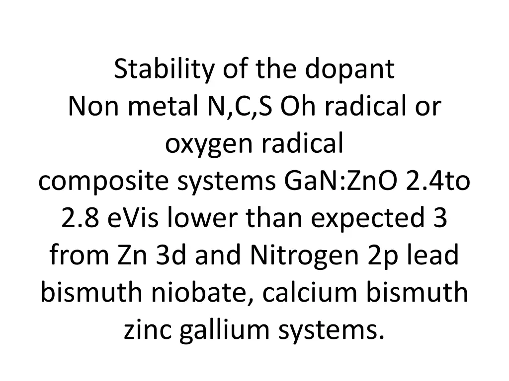 stability of the dopant non metal