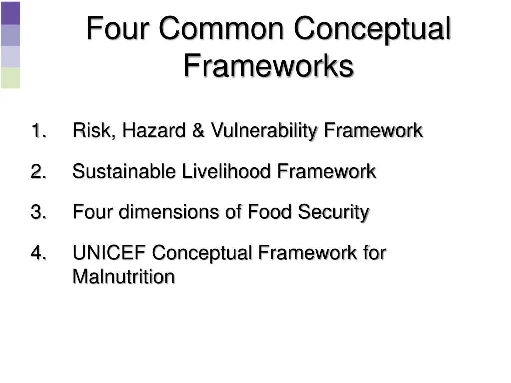 four common conceptual frameworks