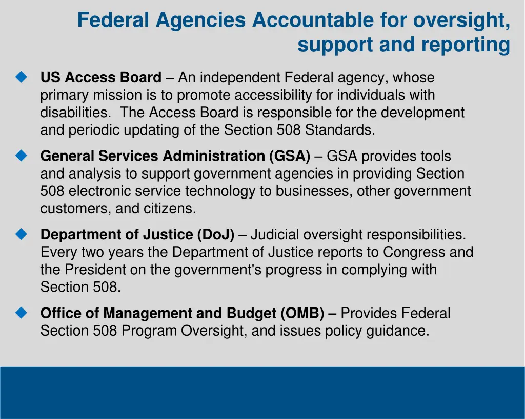 federal agencies accountable for oversight
