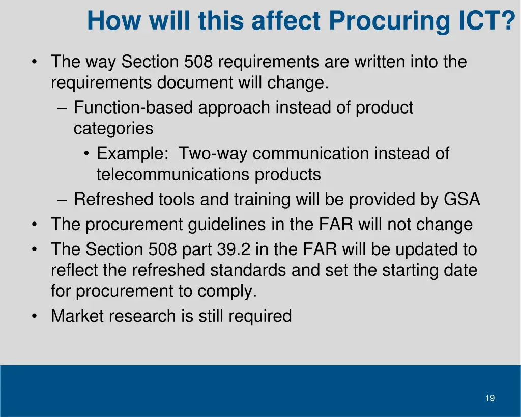 how will this affect procuring ict