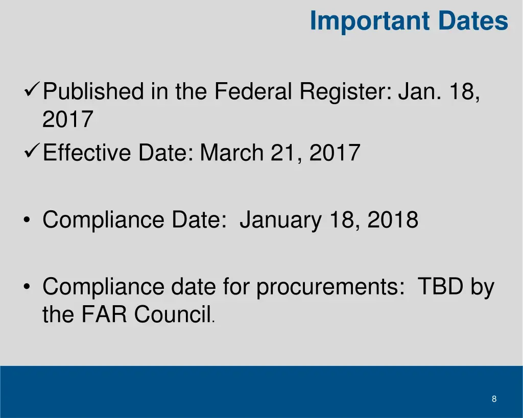 important dates