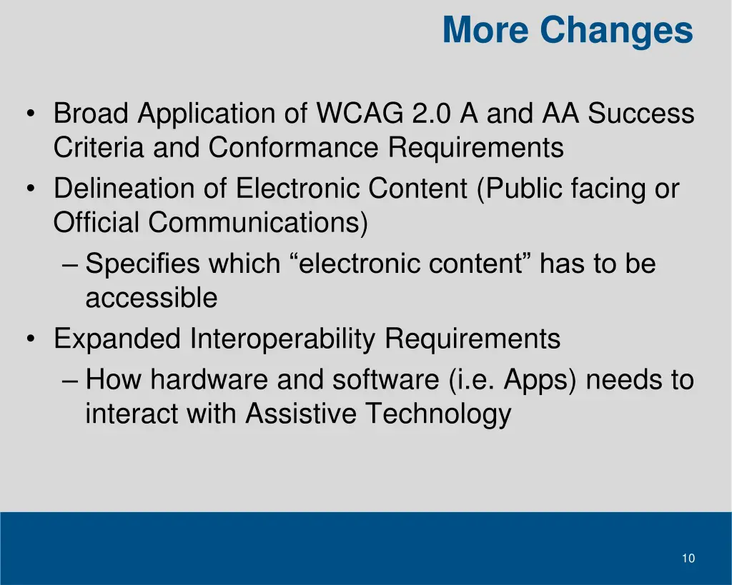 more changes