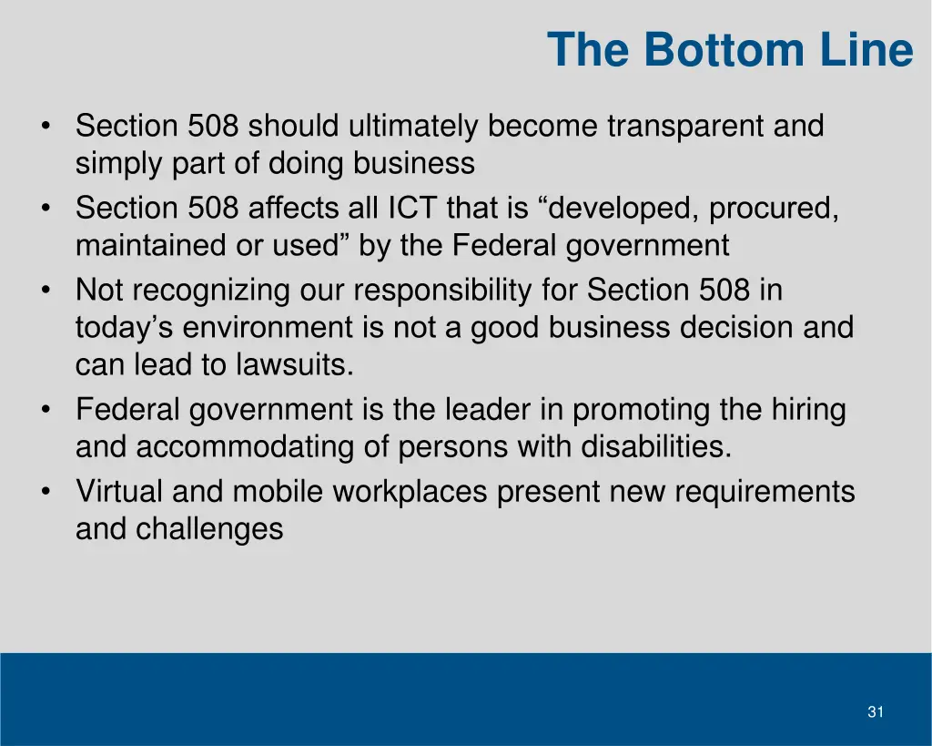 the bottom line