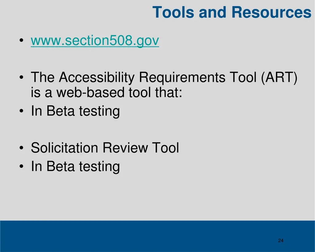 tools and resources