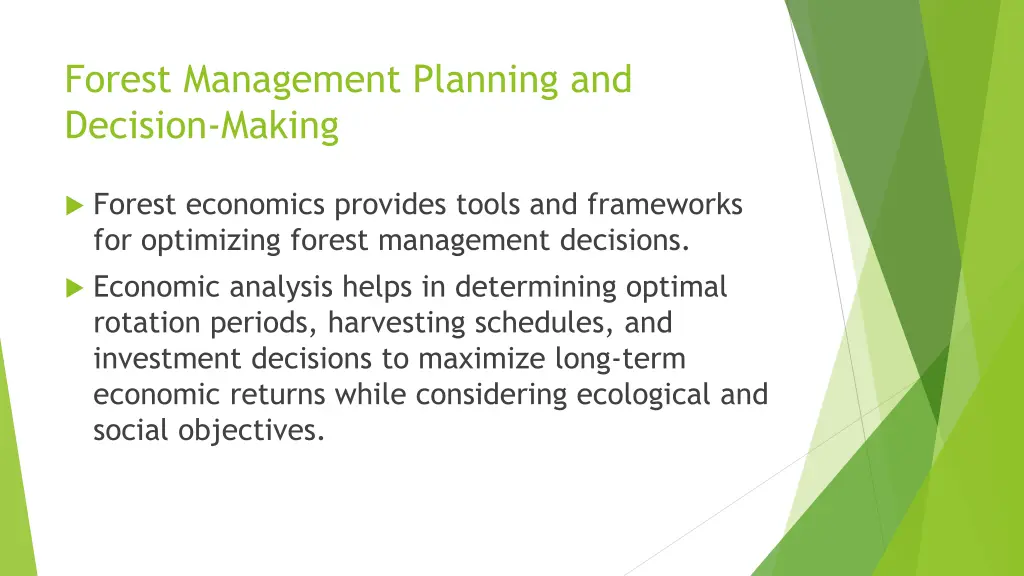 forest management planning and decision making