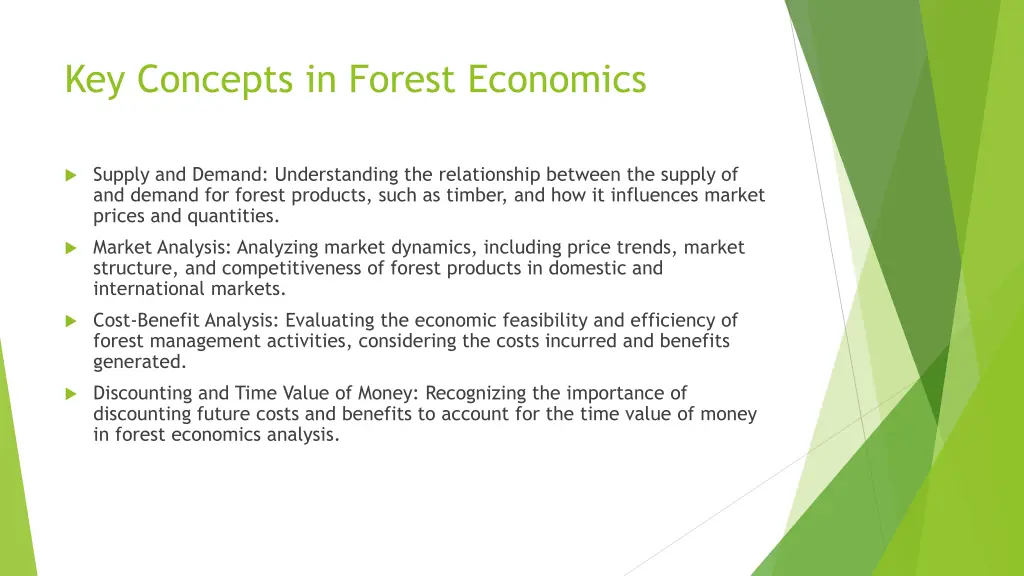 key concepts in forest economics