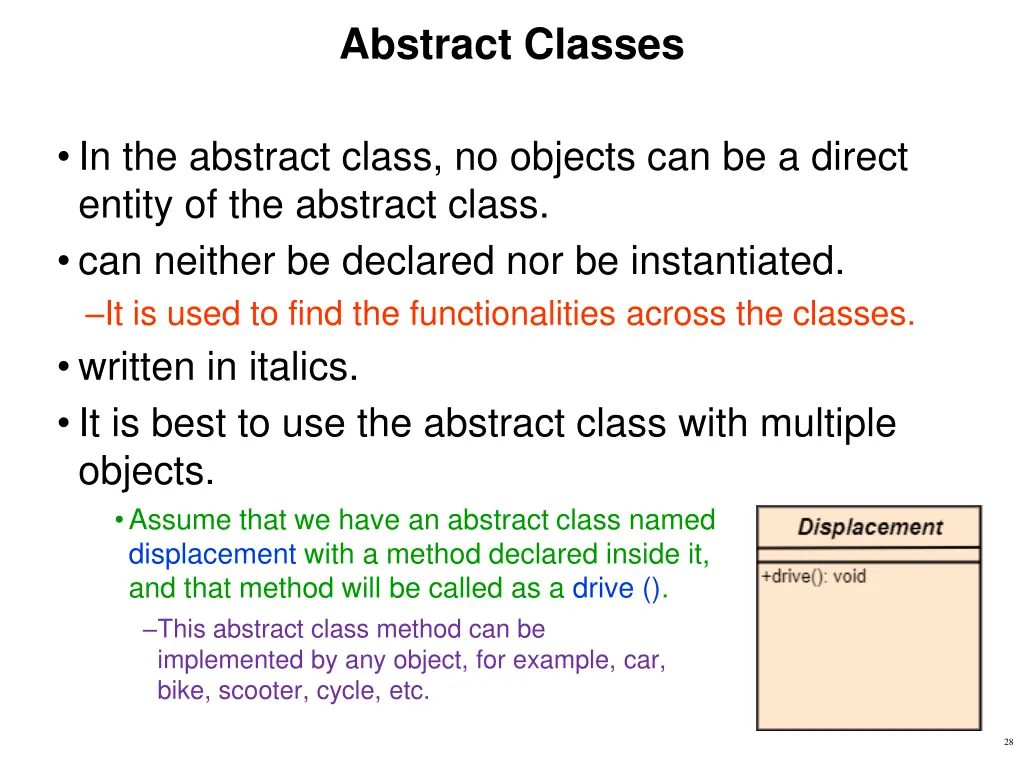 abstract classes