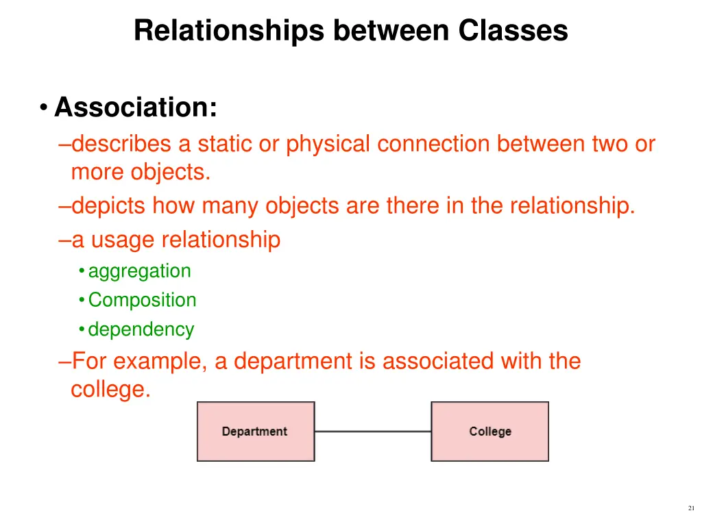 relationships between classes 2