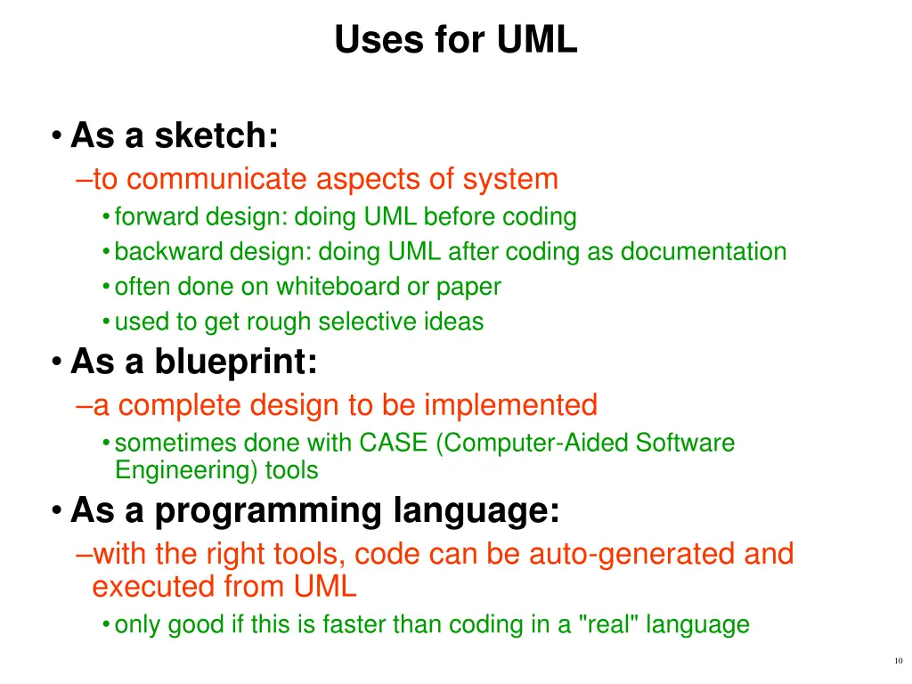 uses for uml