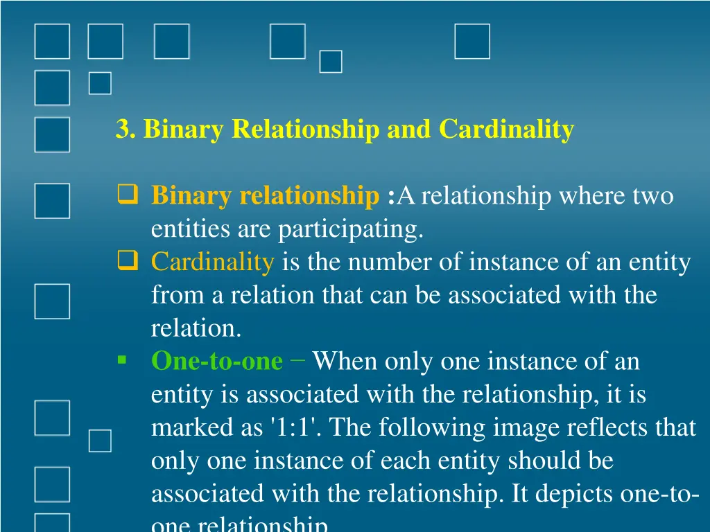 3 binary relationship and cardinality