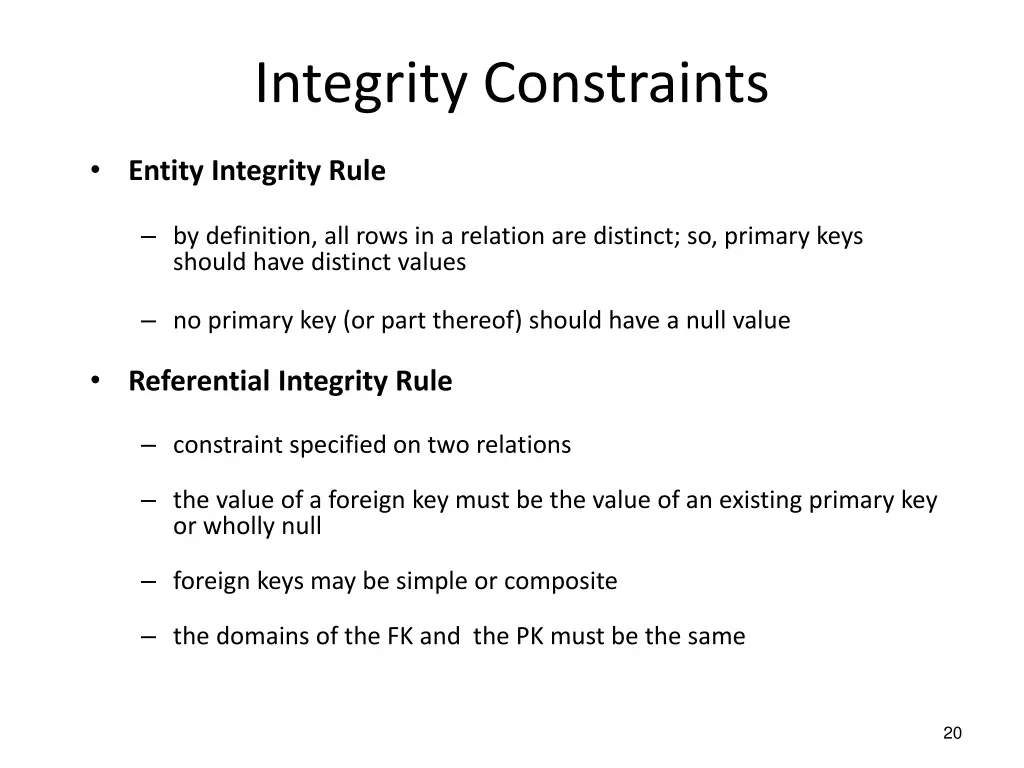 integrity constraints