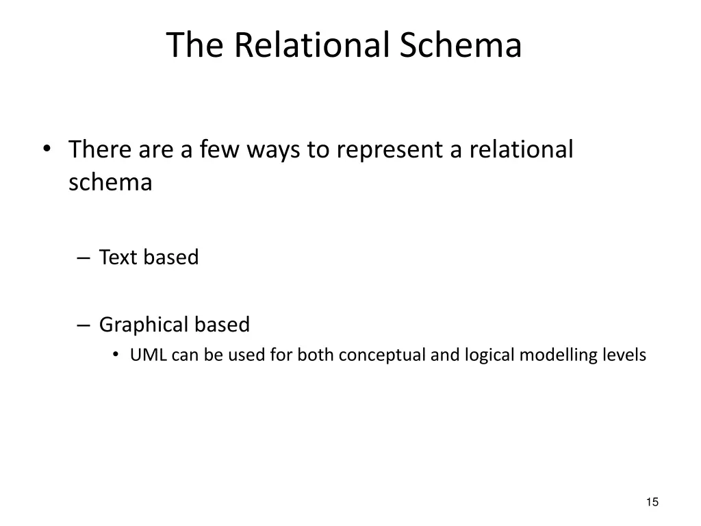 the relational schema