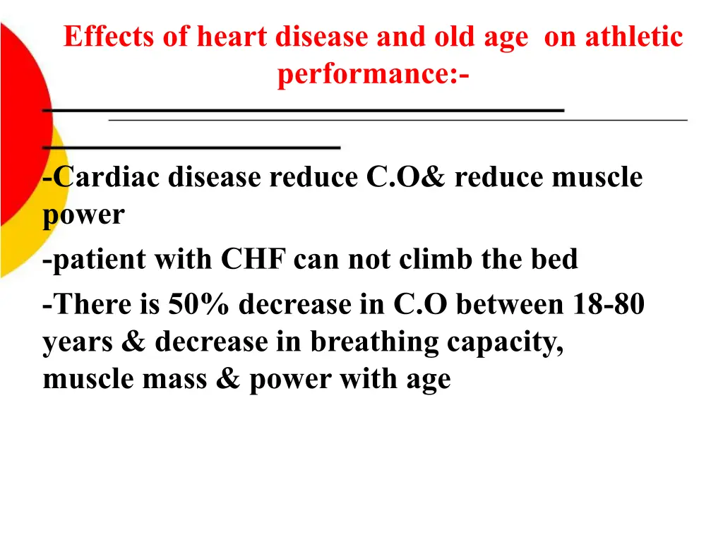 effects of heart disease and old age on athletic