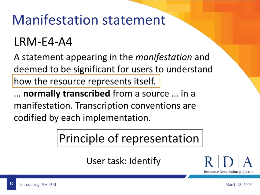 manifestation statement