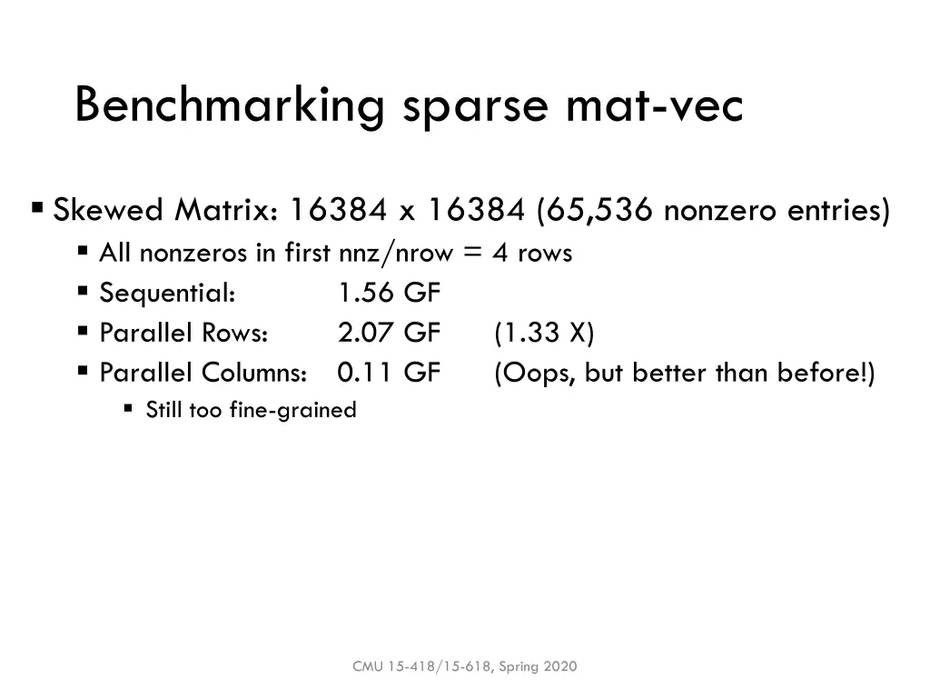 benchmarking sparse mat vec 1