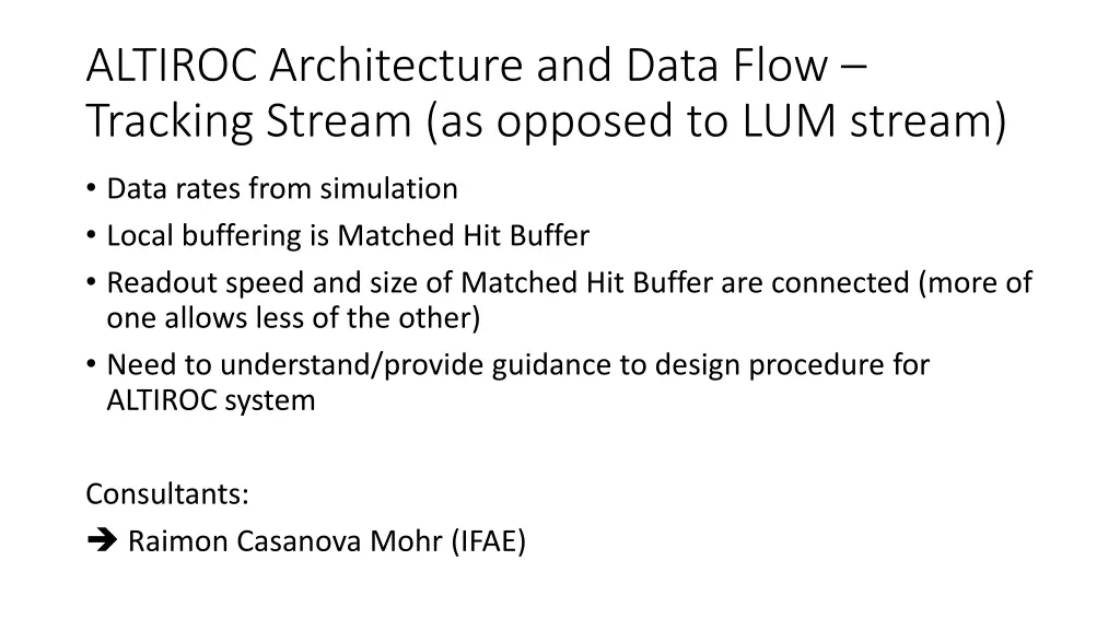 altiroc architecture and data flow tracking