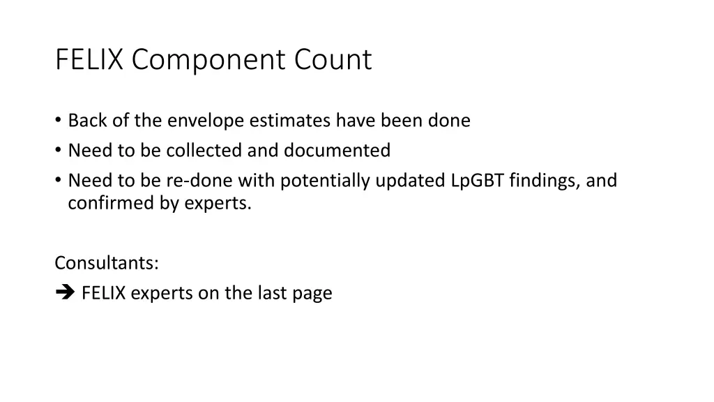 felix component count
