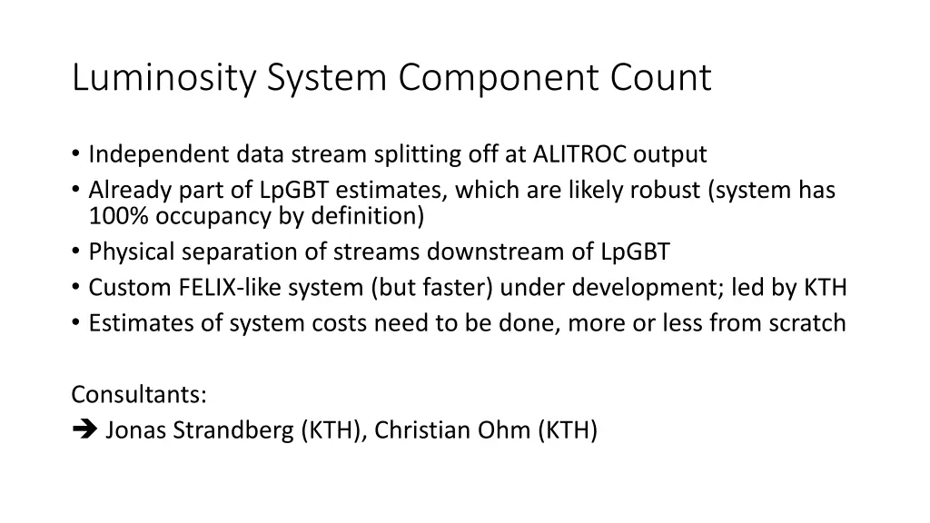 luminosity system component count