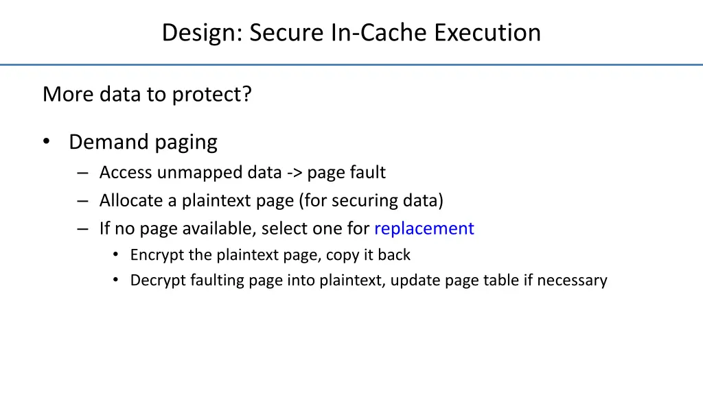 design secure in cache execution 1