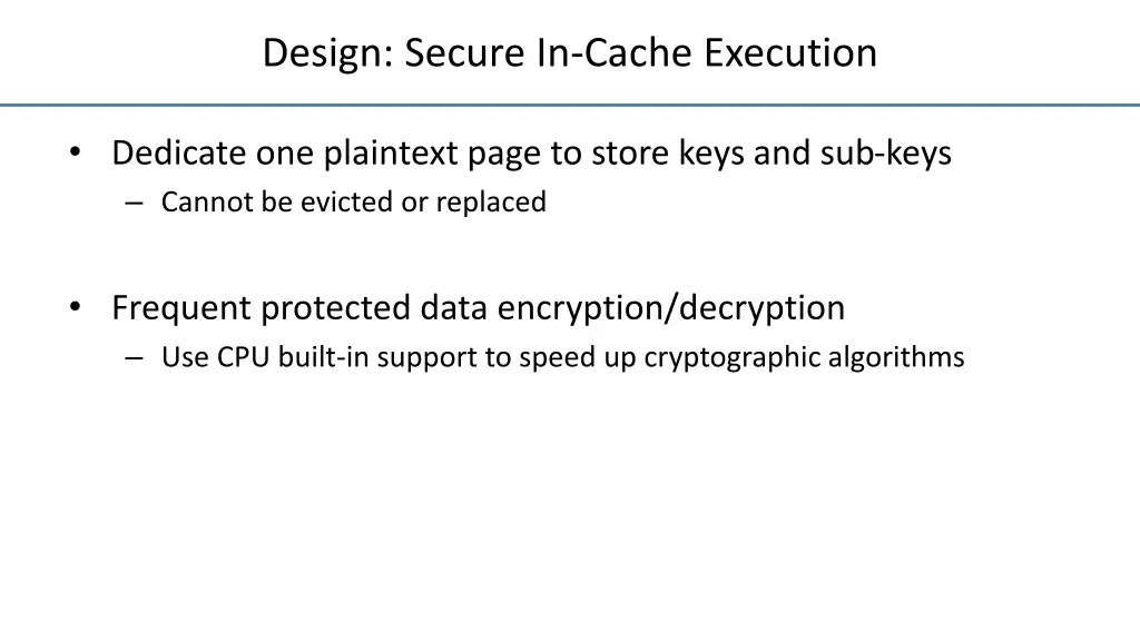 design secure in cache execution 2