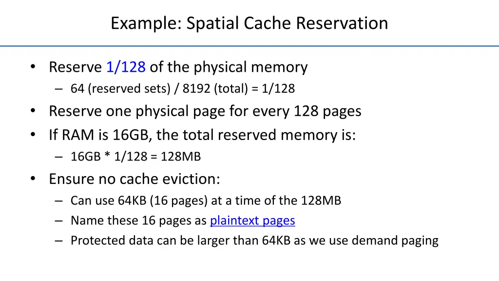 example spatial cache reservation 2