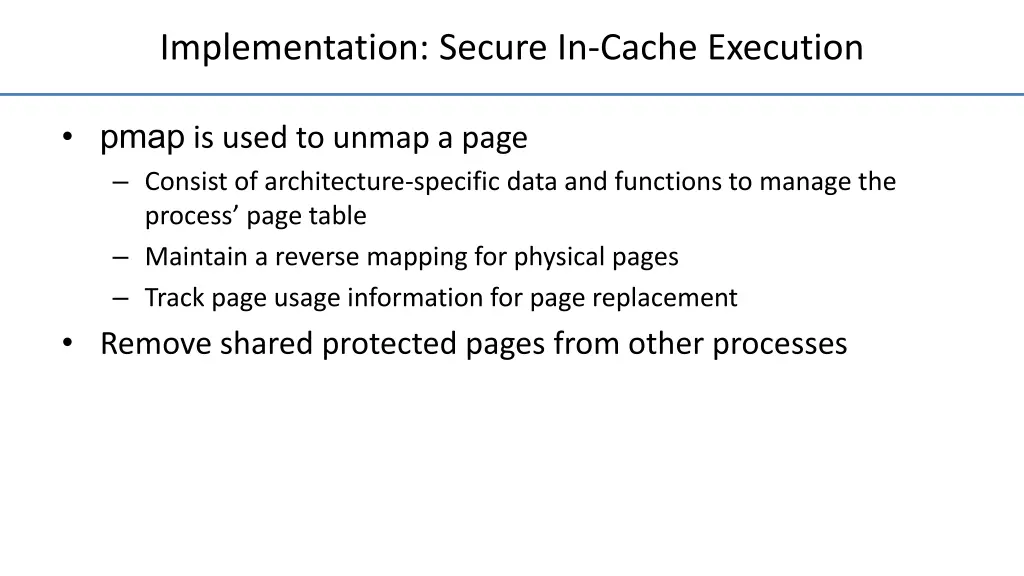 implementation secure in cache execution
