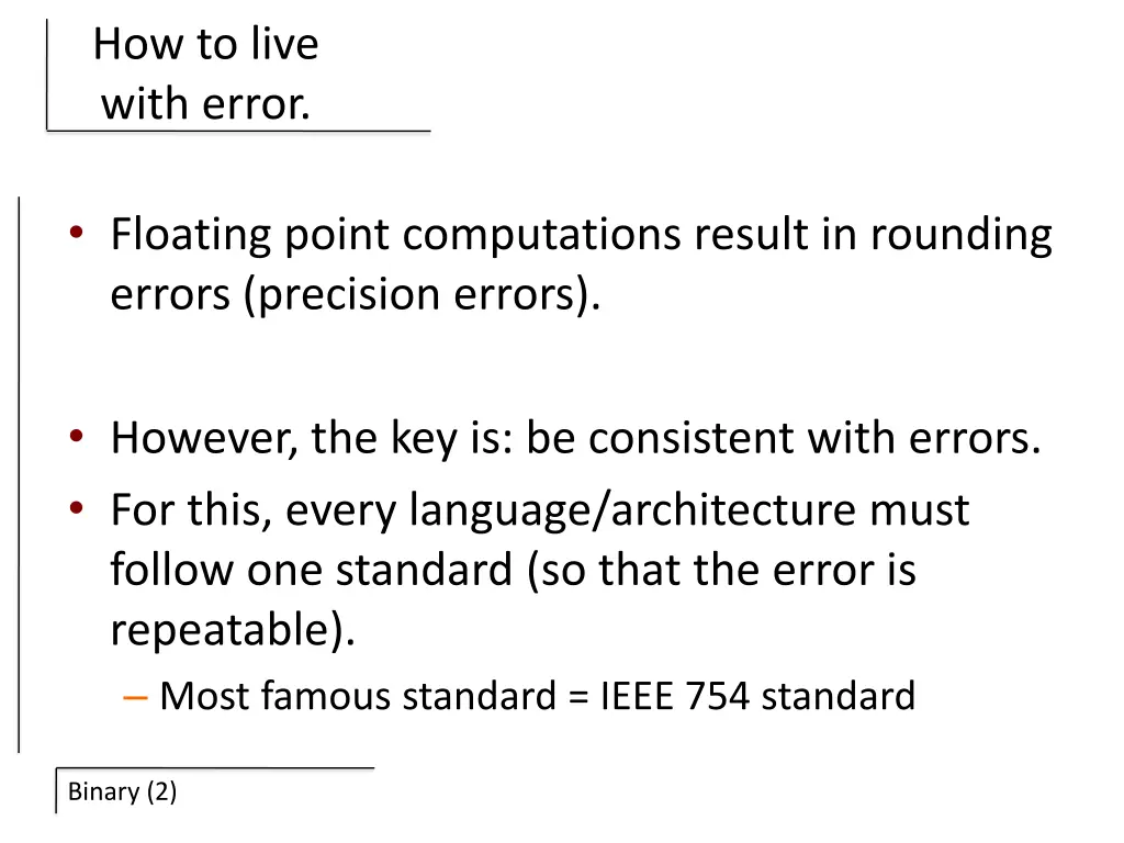how to live with error