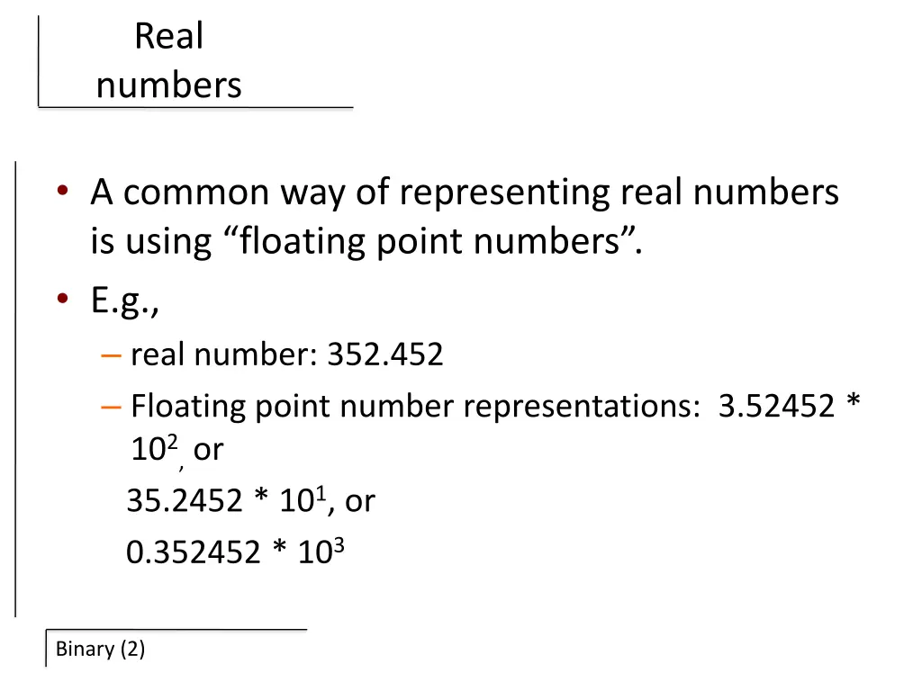 real numbers 1
