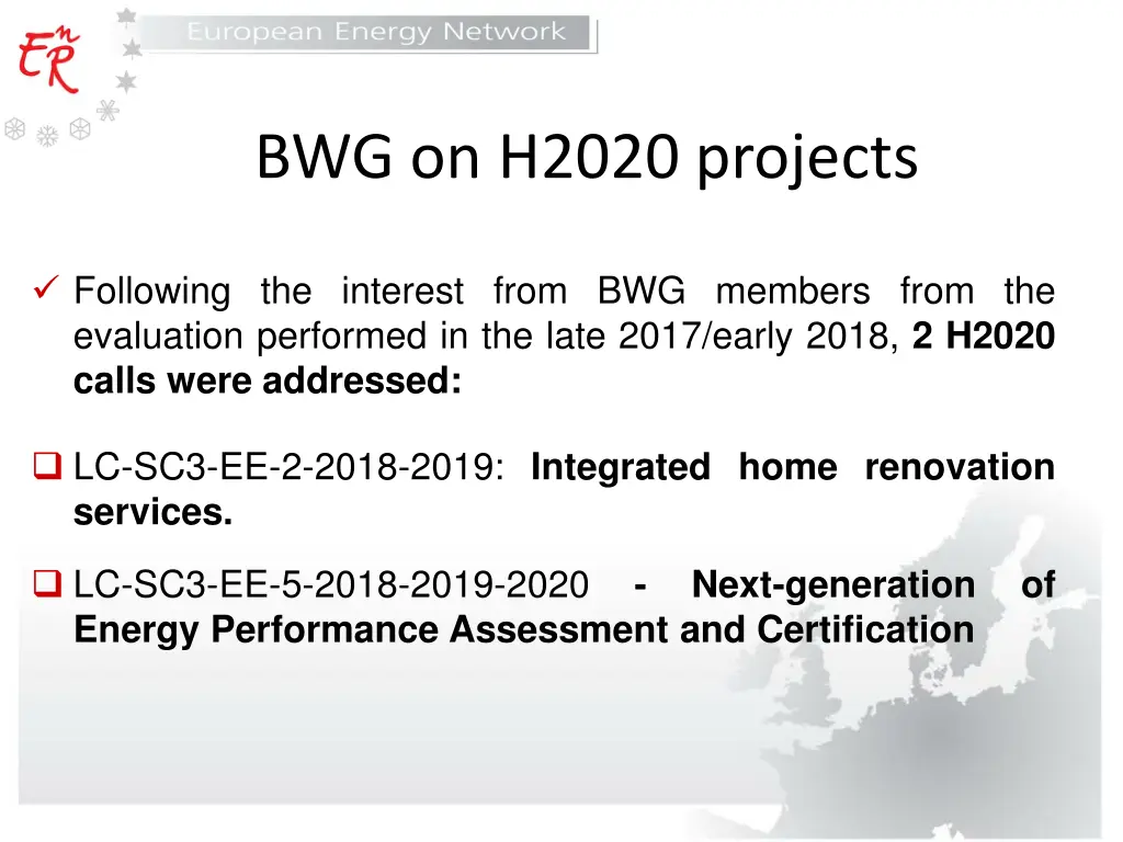 bwg on h2020 projects