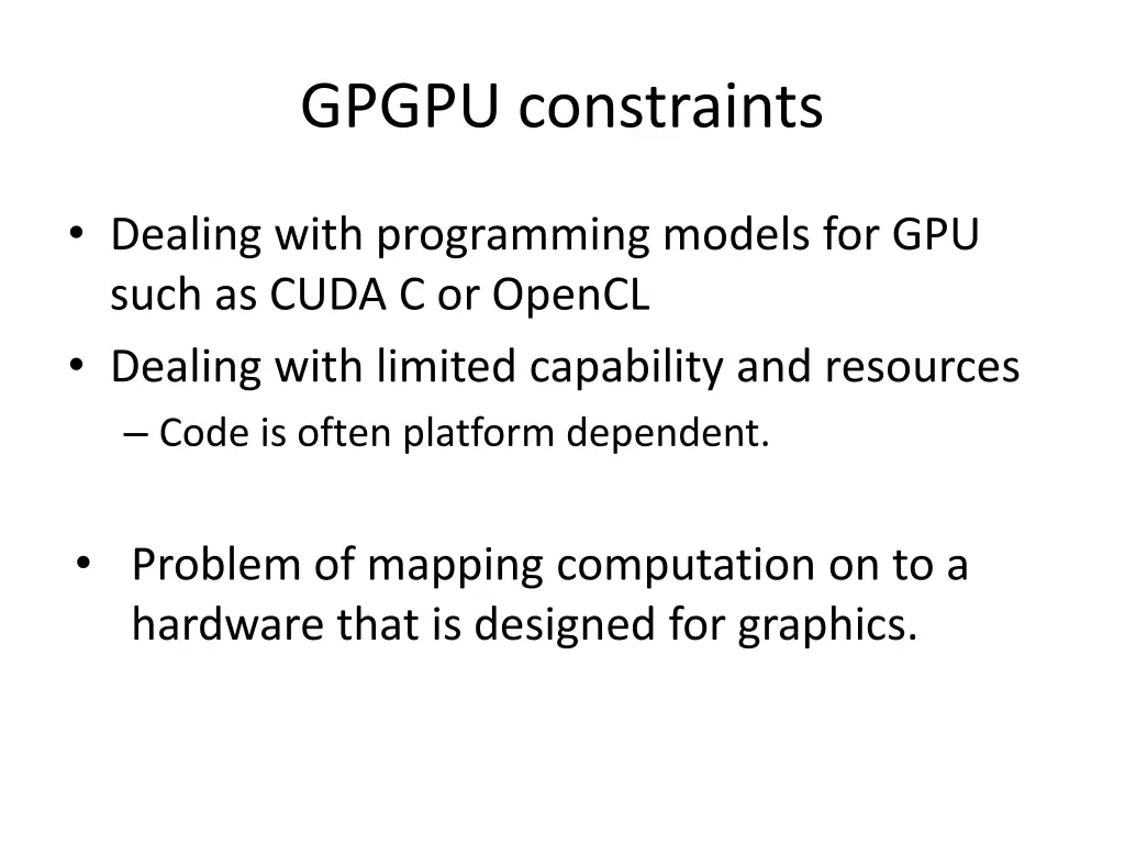 gpgpu constraints