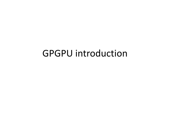 gpgpu introduction