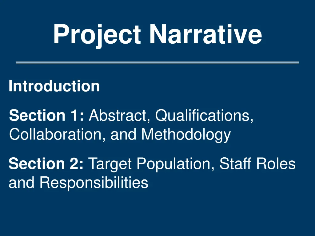 project narrative