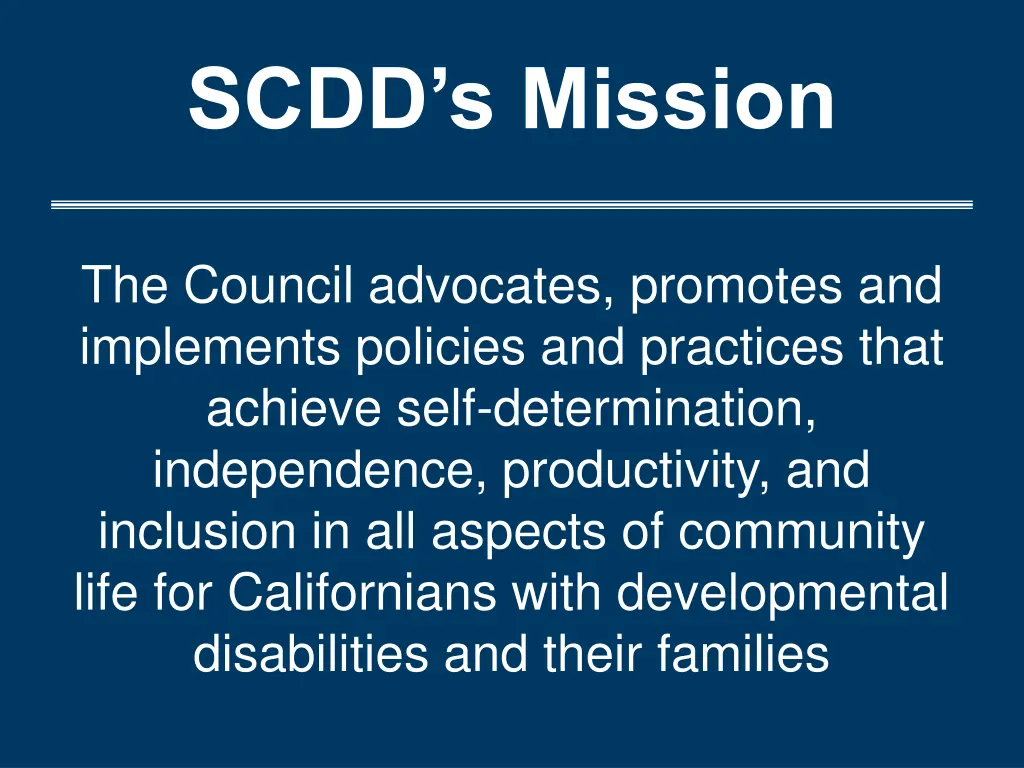 scdd s mission