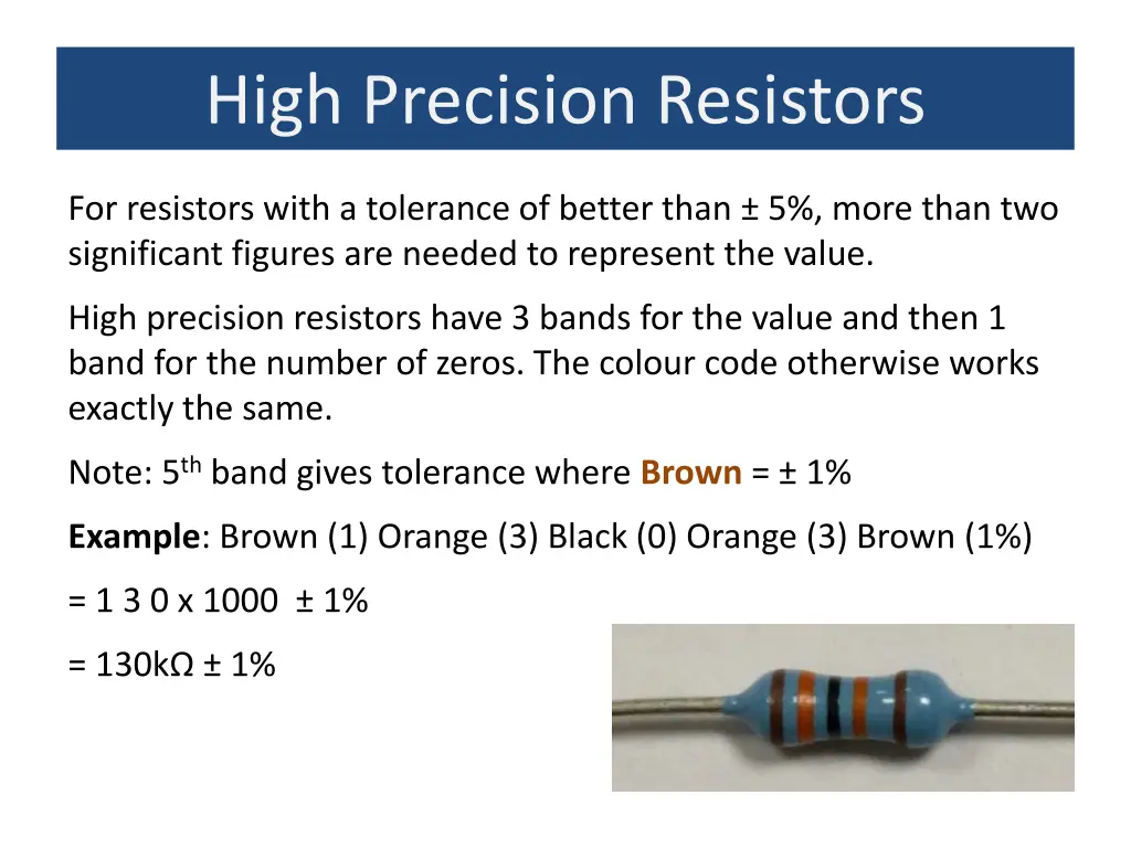 high precision resistors